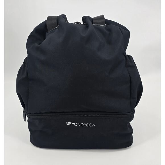 Beyond Yoga Black Drawstring Backpack Tote | Athleisure Gym main image 6